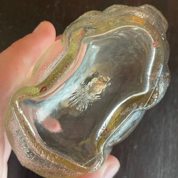 Amber-Tinted Textured Glass Piggy Bank Coin Bank – 4.75” Long - Picture 8 of 10